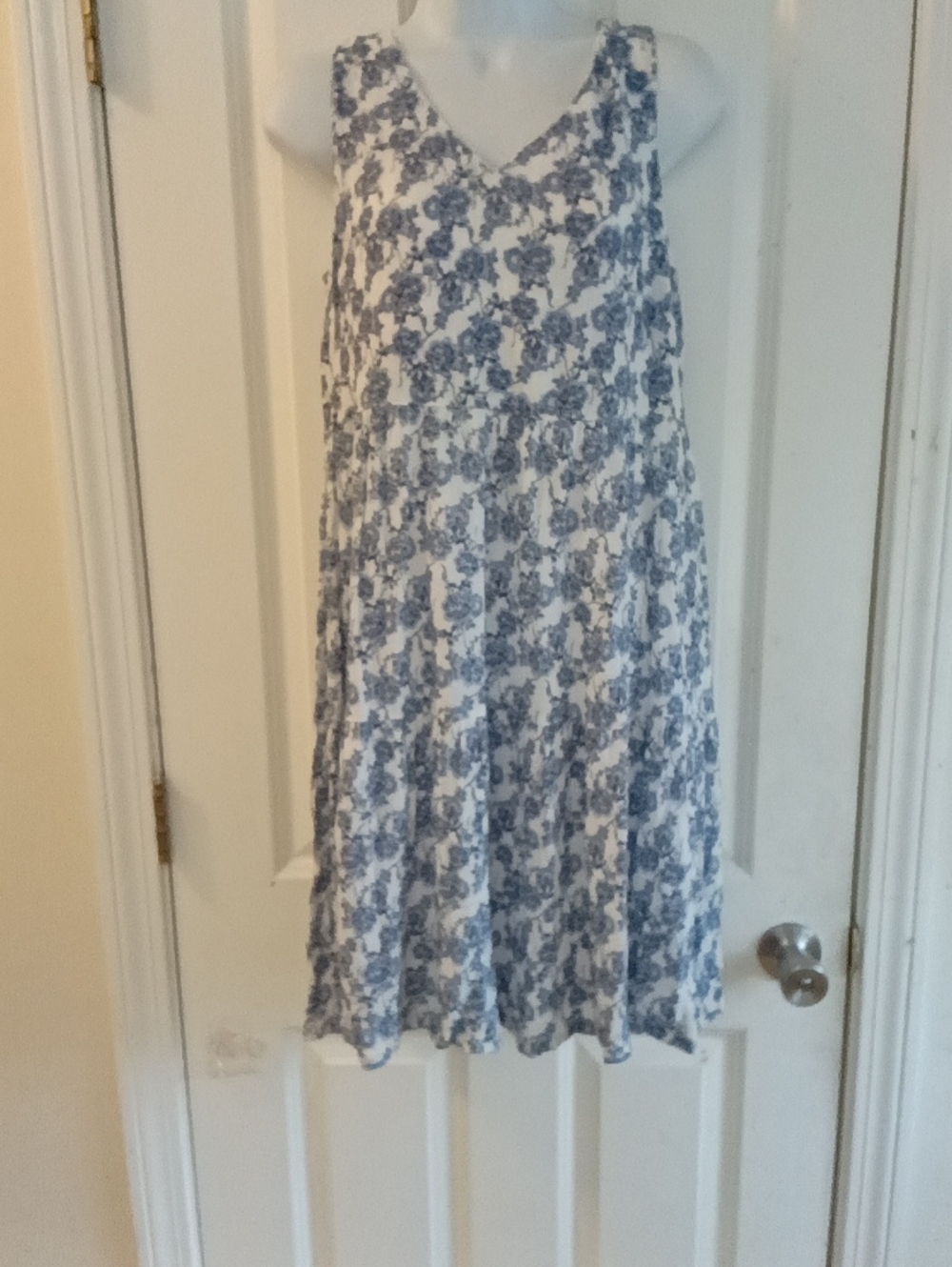 RACHEL ASHWELL Floral Blue & White Sleeveless Skater Dress SIZE XS